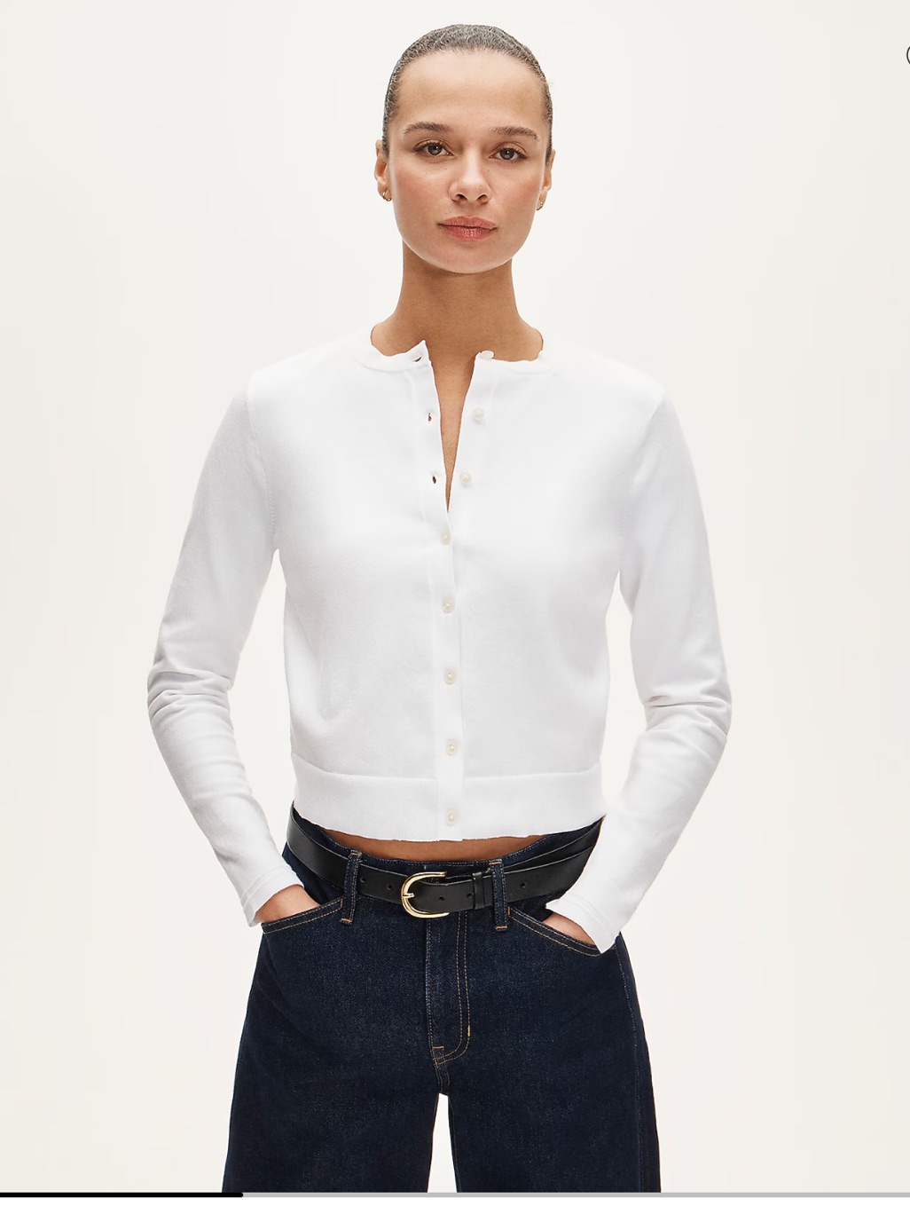 J. Crew Jackie Cardigan White Medium Msrp$128